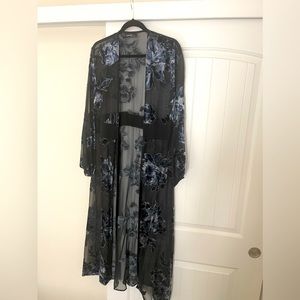 Sheer Kimono with Velvet floral